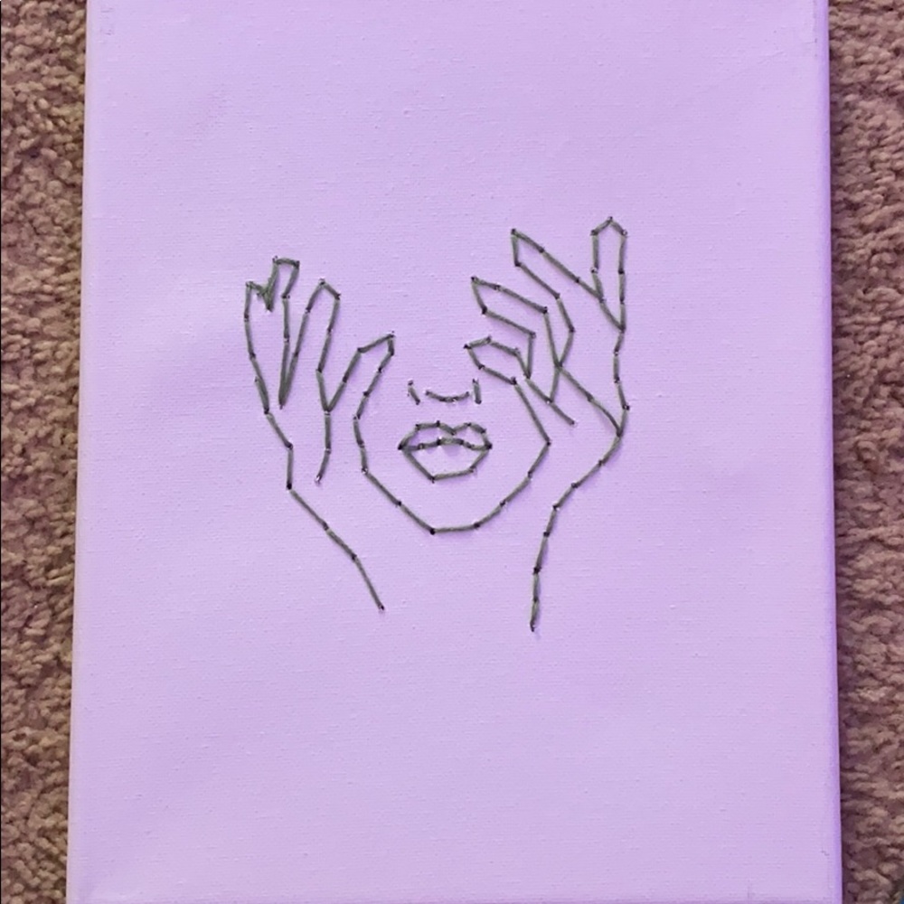 Embroidery Hands on face